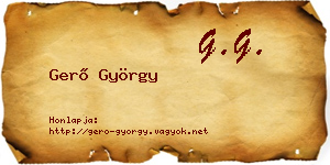 Gerő György névjegykártya