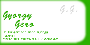 gyorgy gero business card
